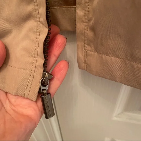 WEATHERPROOF Tan Classic Lightweight Stand Collar Windbreaker Jacket Large lcsr - Picture 4 of 11